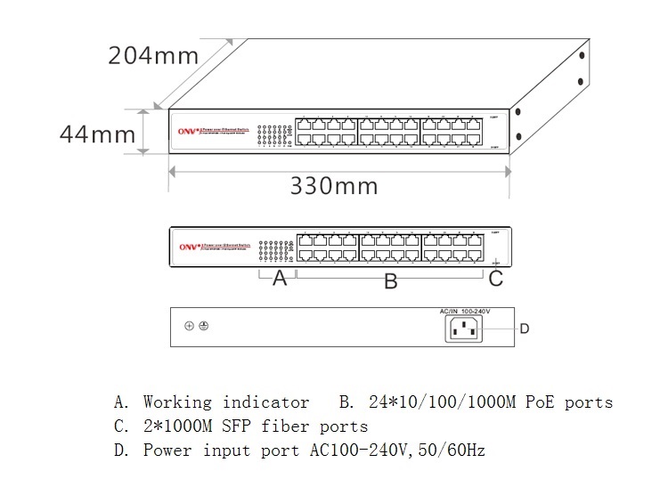 gigabit 26-port unmanaged PoE fiber switch,gigabit 26-port PoE switch, PoE switches