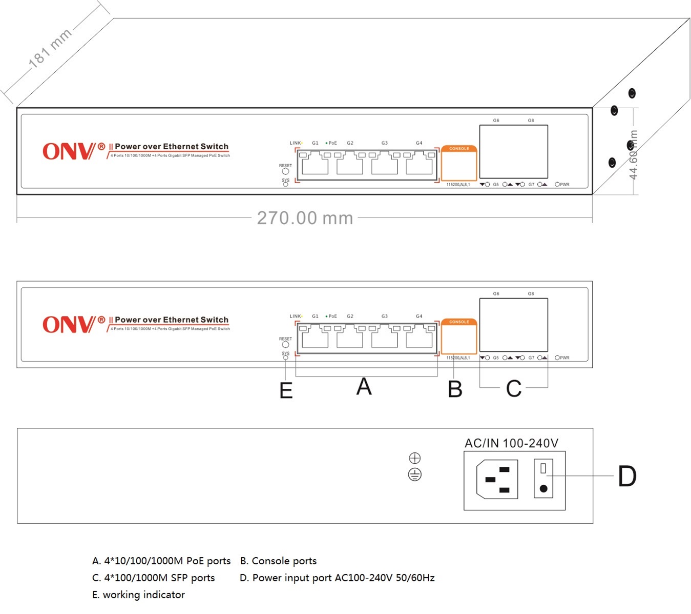 8-port gigabit managed PoE switch, managed PoE switch, PoE switch 8-port gigabit managed PoE switch, managed PoE switch, PoE switch