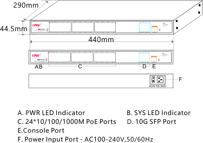 10G Uplink 28-port managed PoE switch,PoE switch, 28-port managed PoE switch