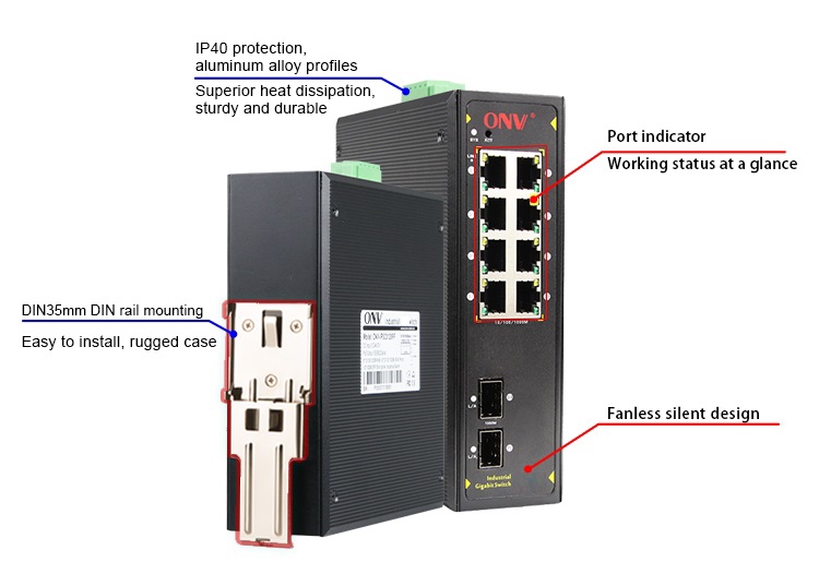 10-port gigabit industrial Ethernet switch,industrial switch