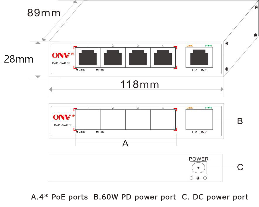 4-port 10/100M PoE extender, 4-port PoE extender,PoE extender,PoE switch