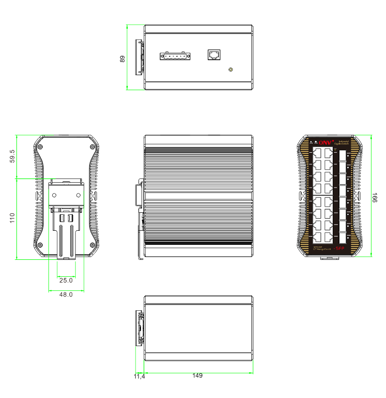 24-port gigabit managed industrial Ethernet fiber switch, industrial switch