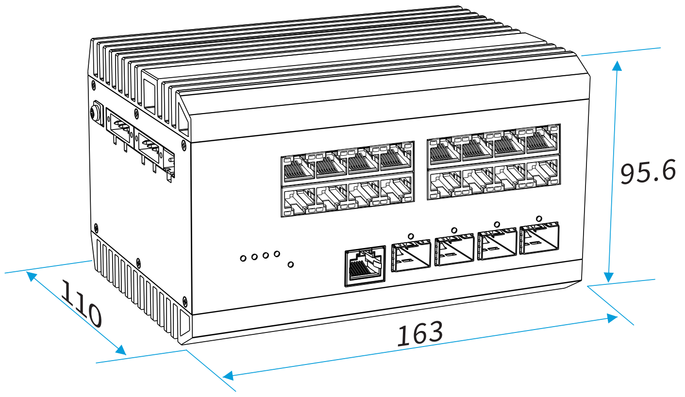 16 ports industrial poe switch