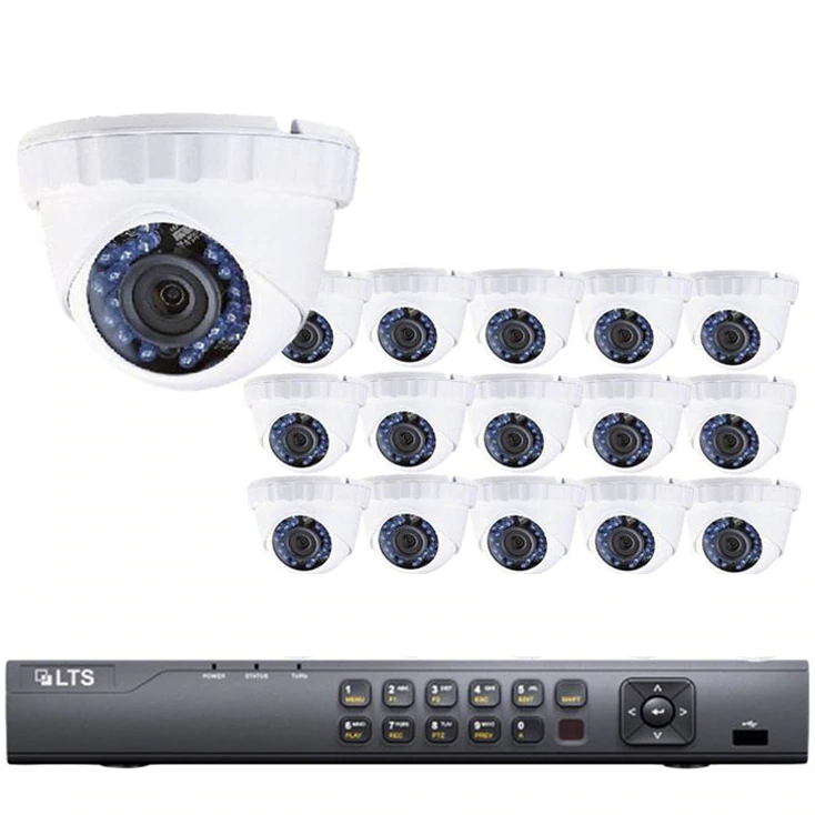 16-Camera 720p Turret HD CCTV Security Camera System - 1MP Sensor, 3.6mm Lens, Day/Night, Weatherproof, 3TB Pre-Installed, LTD08161DK-3TB